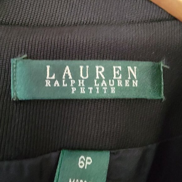 Lauren Ralph Lauren Club Jacket Women's Petite Sz 6 Black Preppy *FLAW* - Picture 5 of 14